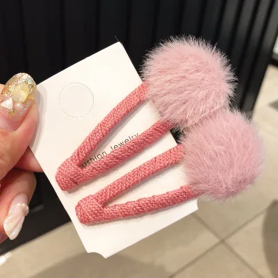 3 Light Pink 2 шт./компл. BB клип 5 цветов Для женщин Заколки для волос, мягкие, прочные, половина мяч Женские аксессуары для волос осень-зима красивые украшения - Цвет: 3 Light Pink