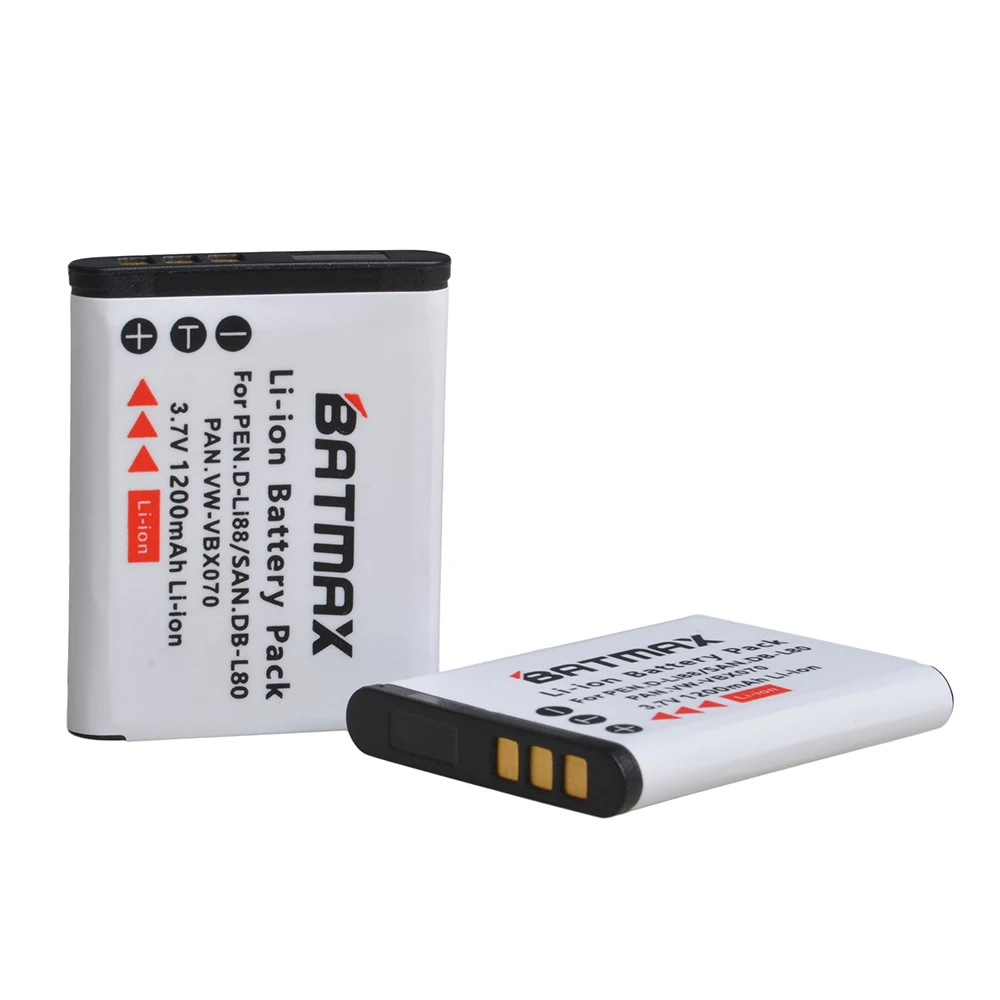 Аккумулятор Batmax D-Li88 DB-L80 VW-VBX070 для Sanyo VPC-CG10 VPC-CG20 PENTAX VPC-CG88 CG100 P70