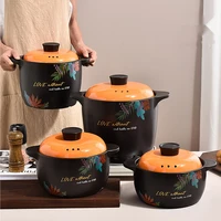 ceramic soup pot nordic orange lid 2 5 6l large casserole cookware saucepan home cooking supplies kitchen pan steamer pot