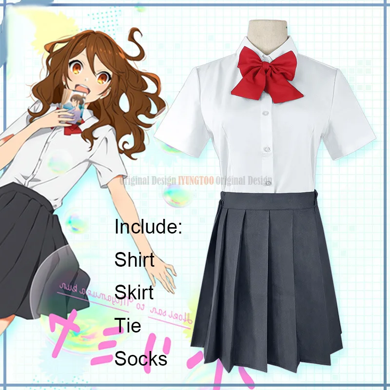 

2021 Anime JK Uniform Hori Kyouko Cosplay Wigs Hori San to Miyamura Kun Horimiya Hori Kyoko Cosutmes Woman's School Uniforms