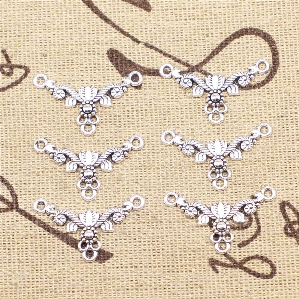 

Designer Charms DIY 20pcs 26x15mm Antique Silver Color Earring Connector Jewelry Components