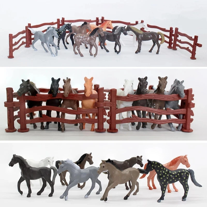 2021 8pcs Horse Model Toys Simulation Animal Figurines Western Cowboy Horse Action Figure Children Educational Toys Kids Gift