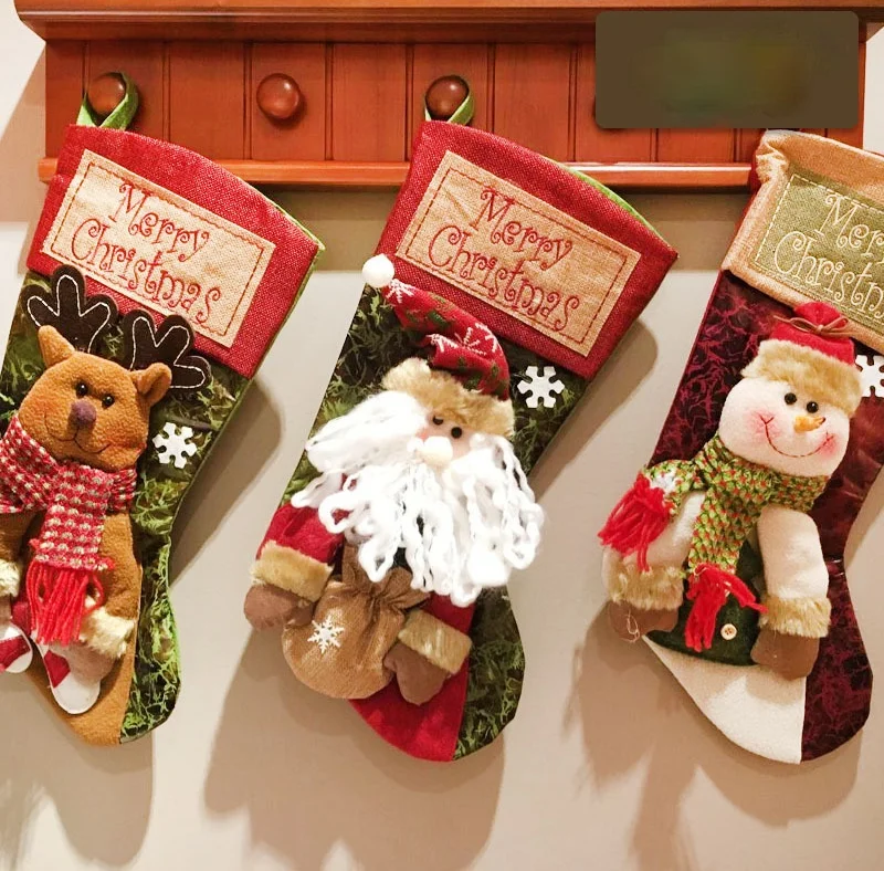 

Christmas Socks Gift Christmas Eve Children Elf on The Shelf Christmas Tree Pendant Candy Bag