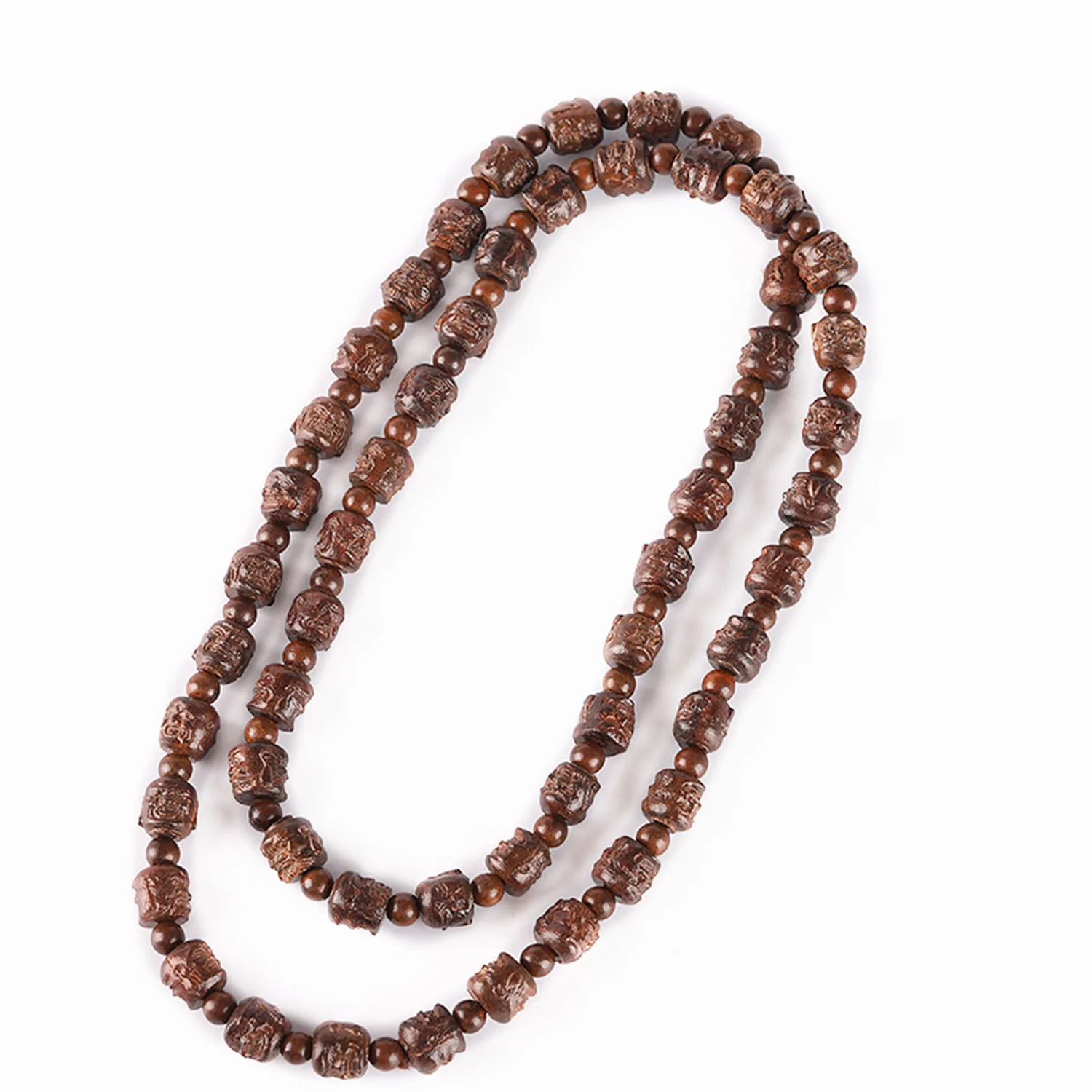 

Eighteen Arhat Buddhism Natural Agarwood Carved Buddha Head Bracelet Necklace Crafts Men's and Women's Styles Safe