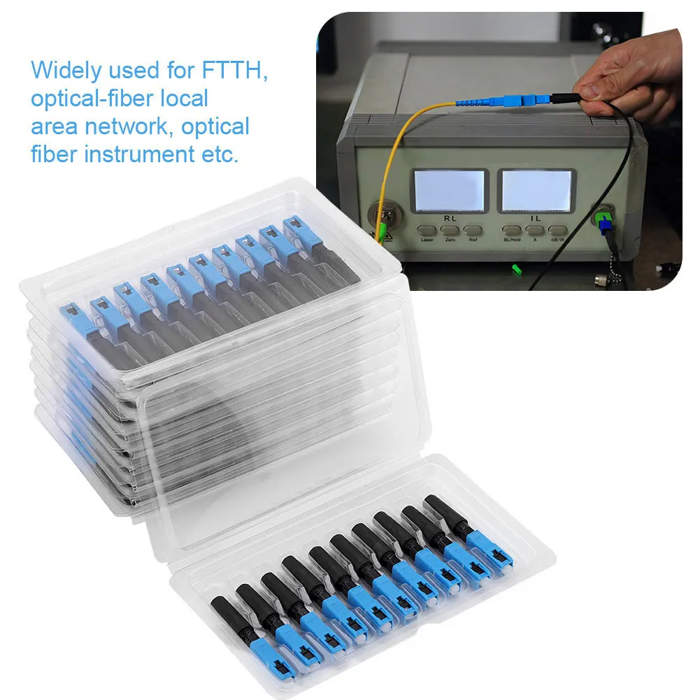 

Fiber Optic Quick Connector SC UPC Fast Adapter Single Mode Optical Fiber For FTTH ODF CATV 100Pcs Quick Connector