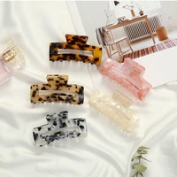 2020 korean ins rectangle acetate marble acrylic hair clips girls geometric hairpins crab claws clamp hair accessories for women
