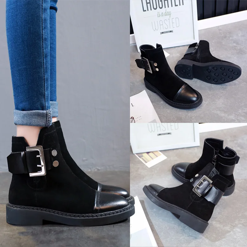Botas mujer 2019 повседневная обувь женские ботинки на платформе Martin Модная брендовая