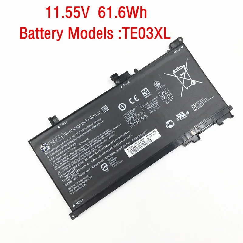 

11.55V 61.6WH Genuine TE03XL Battery for HP OMEN PC 15-AX015TX HSTNN-UB7A TPN-Q173 849570-541 849910-850