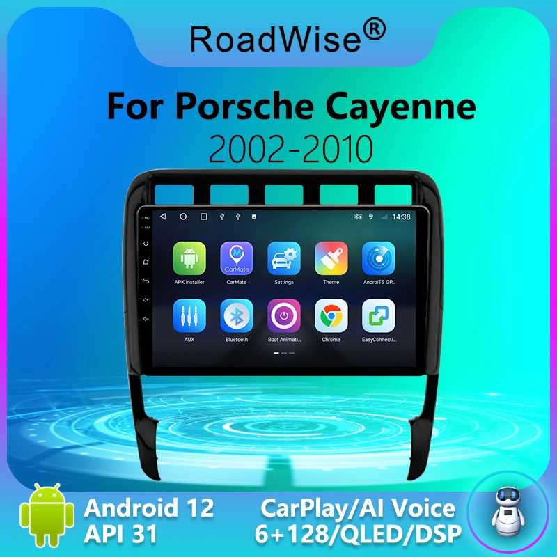 Автомагнитола Roadwise 2 din мультимедийный плеер на Android для Porsche Cayenne 1 9PA 2002 - 2006 2007 2008