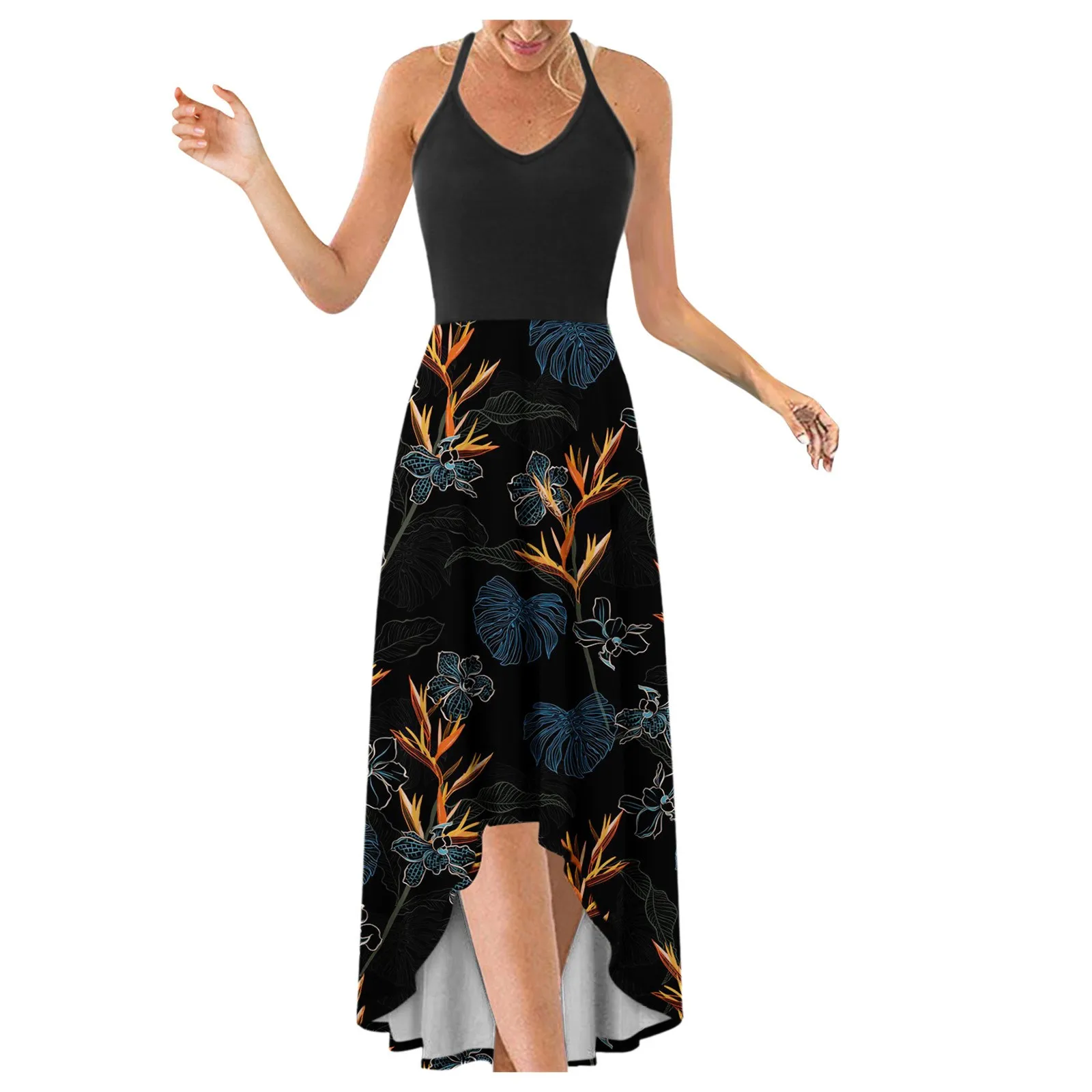 

Платье Womail, летнее платье, сексуальное платье, женское Повседневное платье с принтом, модная кофта с асимметричным подолом, длинное платье, ...