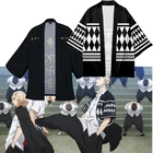 токийские мстители Кимоно для косплея Sano Manjiro Haori, аниме Токио, Мстители, накидки для мужчин и женщин, футболка с коротким рукавом