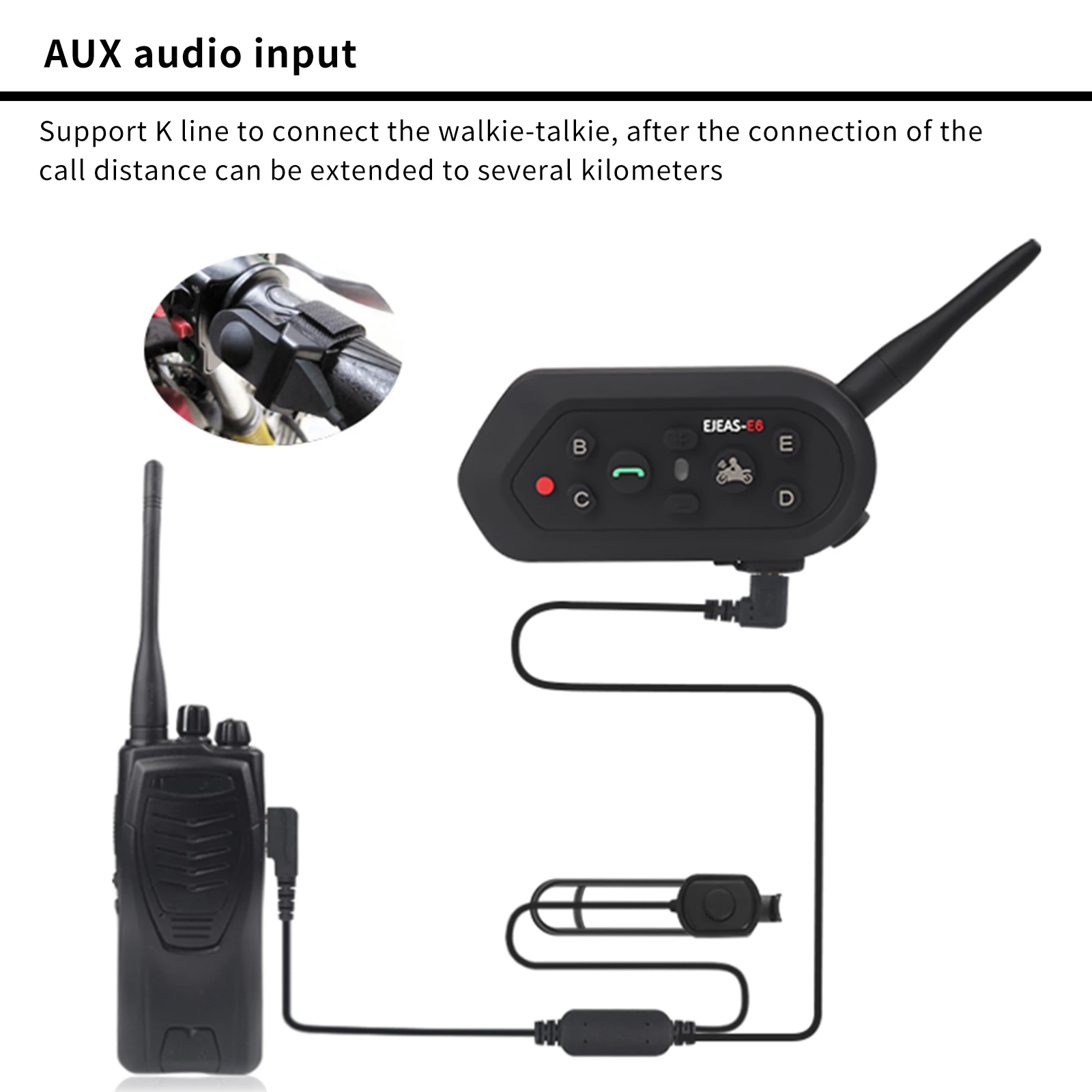 

Motorcycle Walkie Set Compact Helmet Intercom With Microphone And Handle Controller