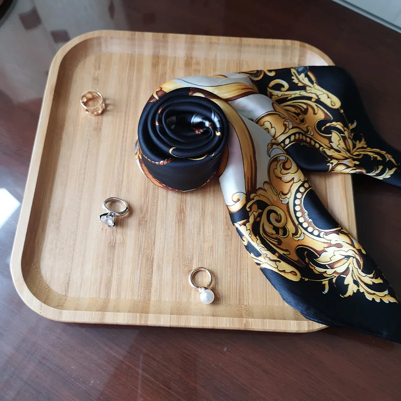 70*70 см черно-белый маленький шелковый шейный шарф для Женская резинка волос сумка