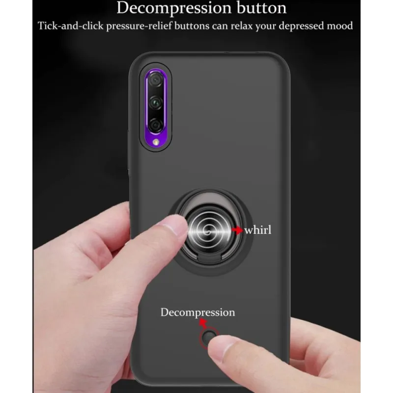 Case for Huawei Honor 9X Pro P Smart Z Cover Silicone Magnetic Ring Mount Gyro For Y9 Prime 2019 Enjoy 9 Plus | Мобильные телефоны