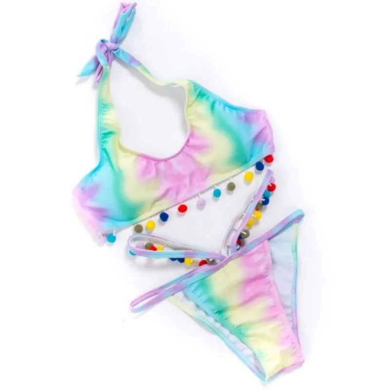 Пикантные Для женщин кисточкой рюшами бикини с эффектом пуш-ап Цветочный принт