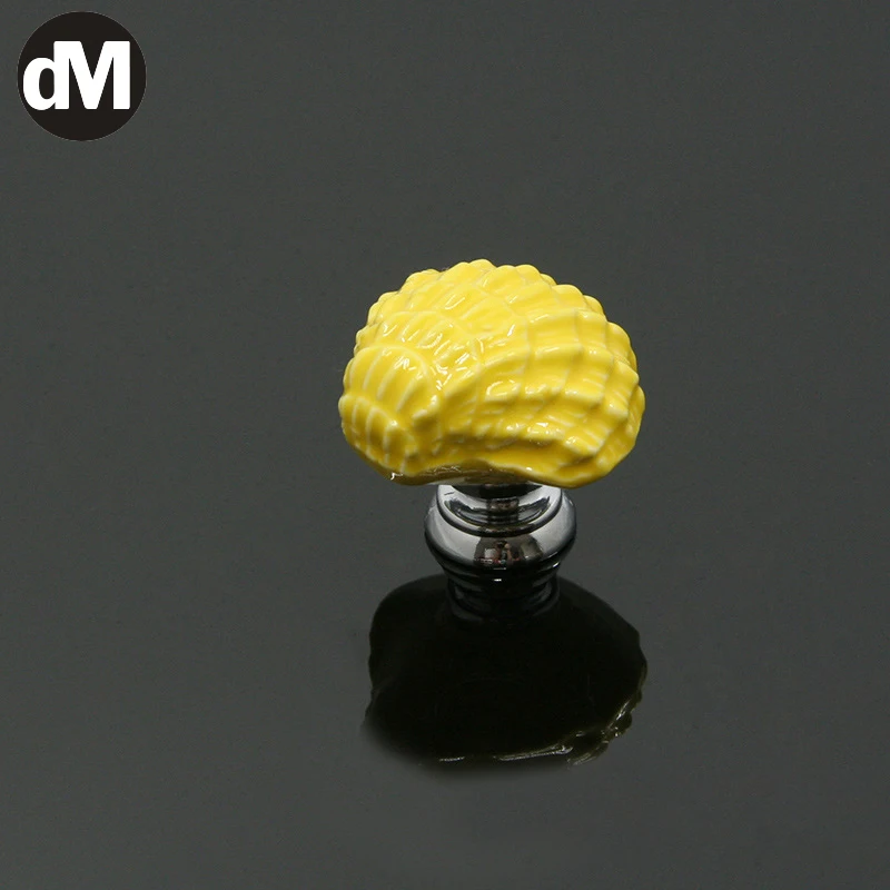 

DM Modern Designed Shell Shape Multi-color European Style Ceramic Handle Simple Single-Hole Handle Wardrobe Cupboard Drawer Shoe