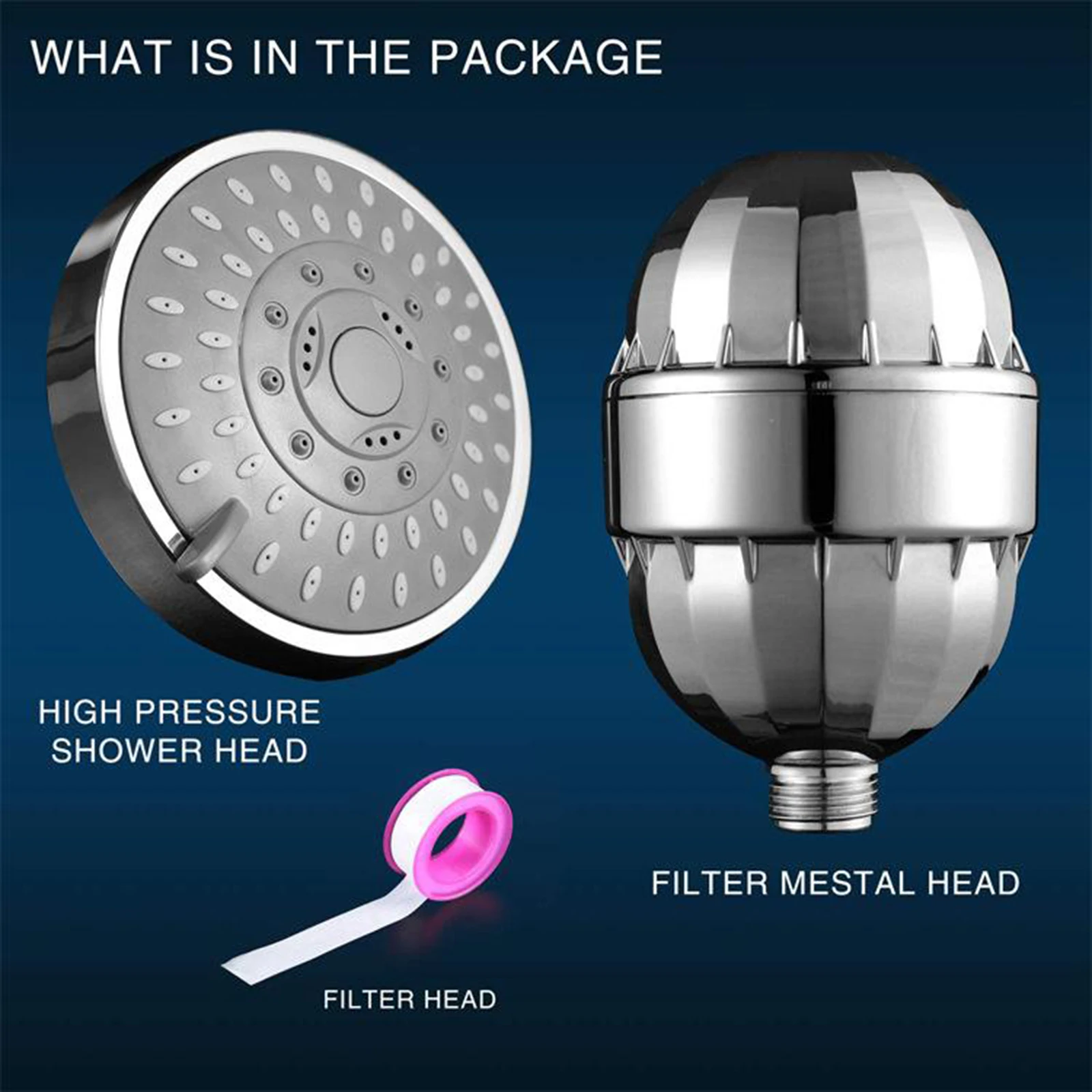 

Bathroom Shower Filter Shower Head Set Spa G1/2" Threaded Easy to Install