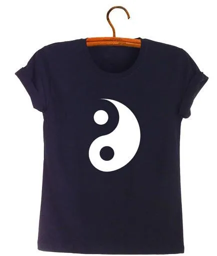 Женские футболки черные белые Прямая поставка Tumblr Yin Yang Tai Chi повседневная