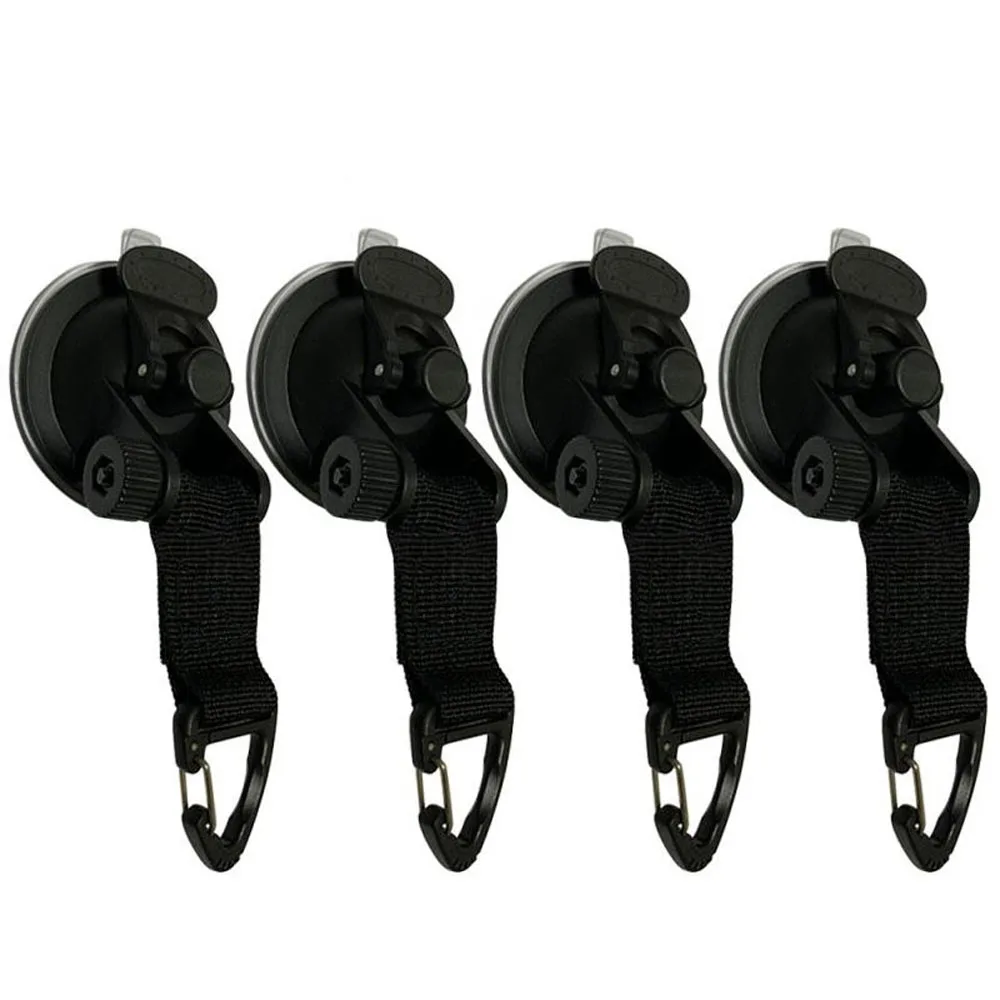 

4Pcs Suction Cup Securing Hook Tie Down,Camping Tarp as Car Side Awning, Pool Tarps Tents Securing Hook Universal