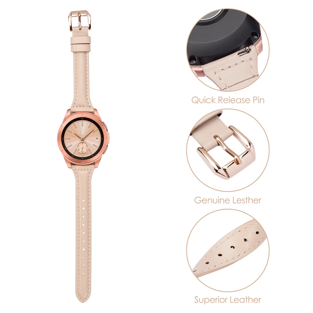 Fashion Leather Strap For Samsung Galaxy Watch 42mm 46mm Band Genuine Leather Replacement Strap For Galaxy Watch Active2