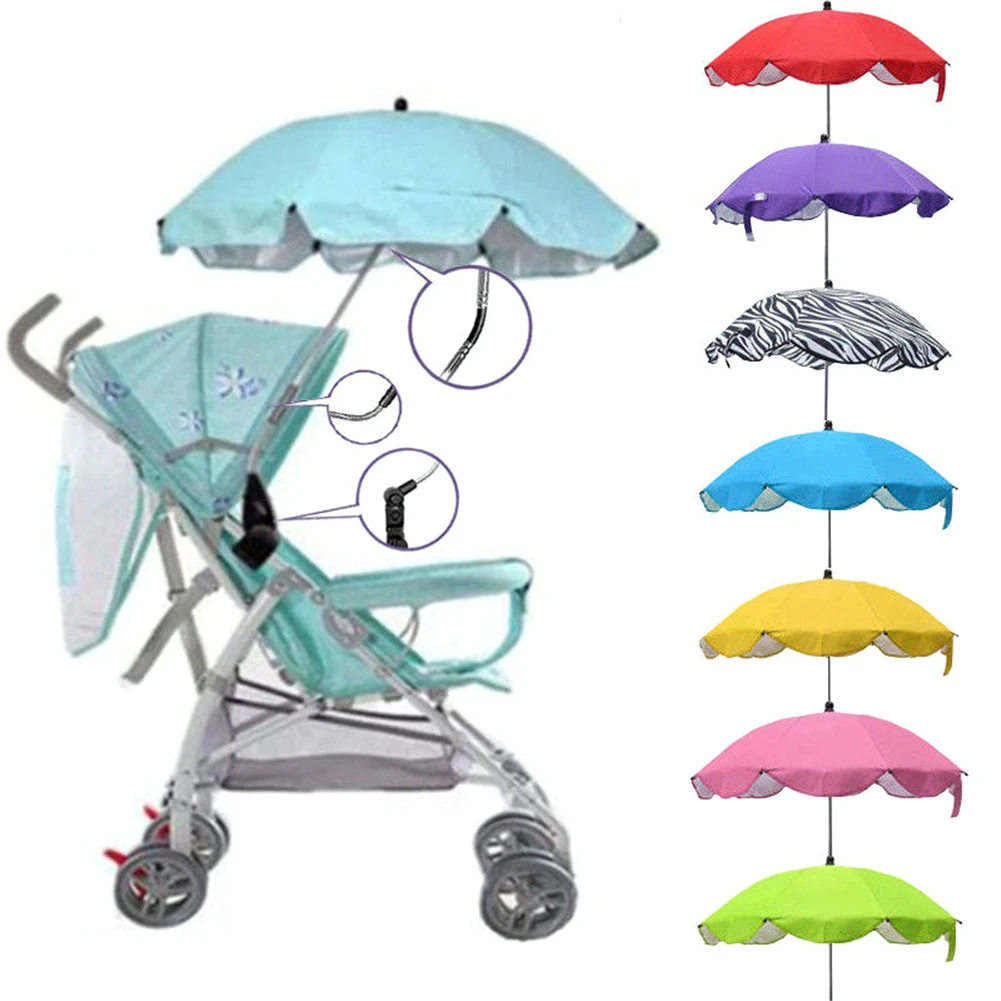 

Baby Sun Umbrella Parasol Buggy Pushchair Pram Stroller Accessories Adjustable Kids Stroller Umbrella Shade Canopy Covers