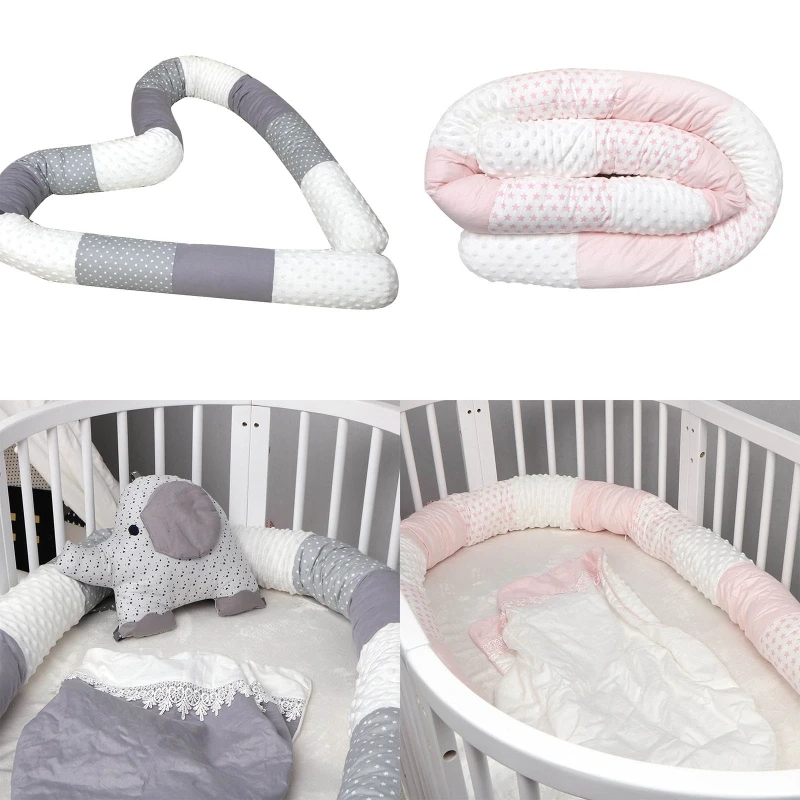 

250cm Newborn Crib Cot Fence Safety Protector Cushion Baby Bed Bumper Bedding