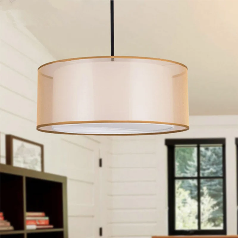 В европейском и американском стиле современный подвесной светильник из ткани E27