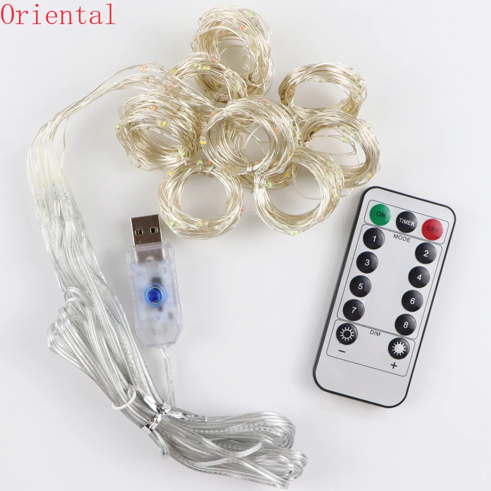 

3x3m String Lights Christmas LED Fairy Lights USB Remote Curtain Garland For Wedding/Party/Window/Garden Outdoor Home Decoration