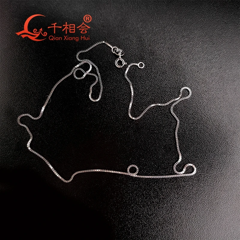 

925 Sterling Silver O and Snake Box Chain For Woman 40cm/45cm 0.7/0.8mm Chain Necklace