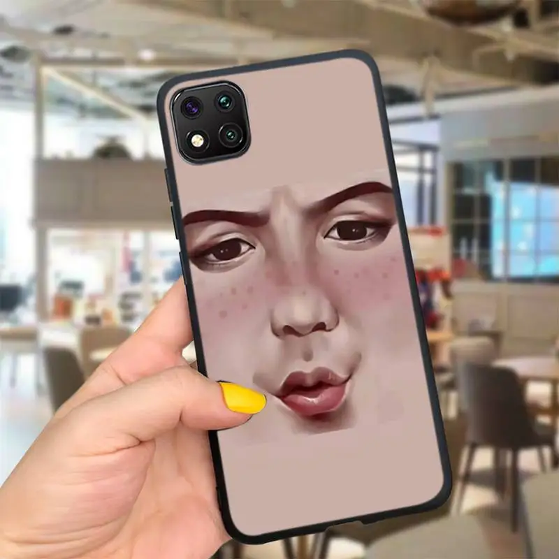 

ZFGHSHYQ Funny Selfie Blocking Face Phone Case For Redmi 5plus 5 6 7 8 7A 8A 9 Note 2 4 5 6 7 Note 8 9pro 8t