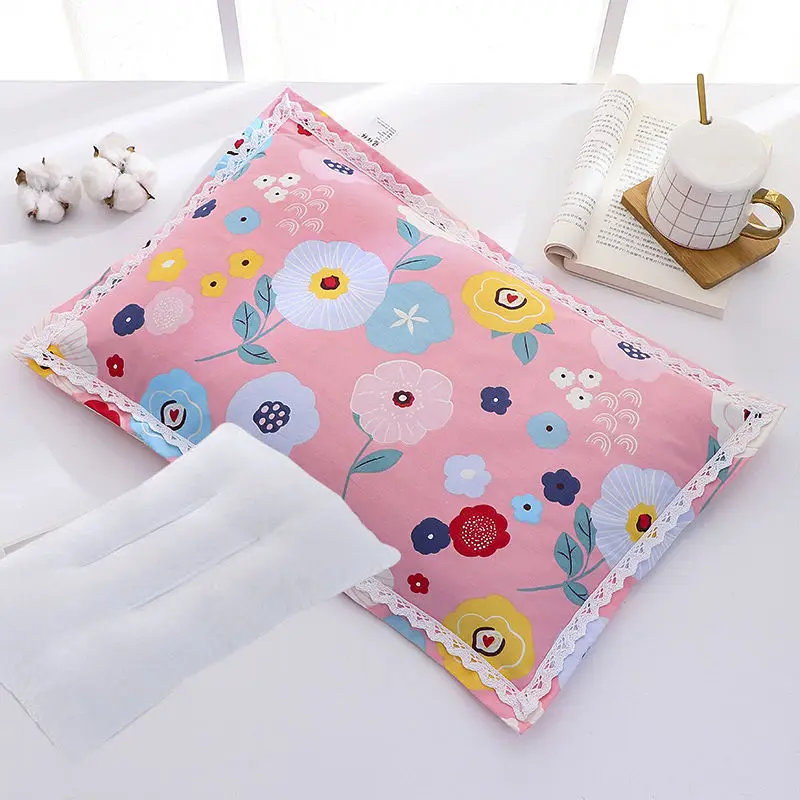 

High Quality Cotton Children’s Pillows Pearl Cotton Pillow Core Pillowcases Set Rectangular Super Soft Student Pillows Bedding