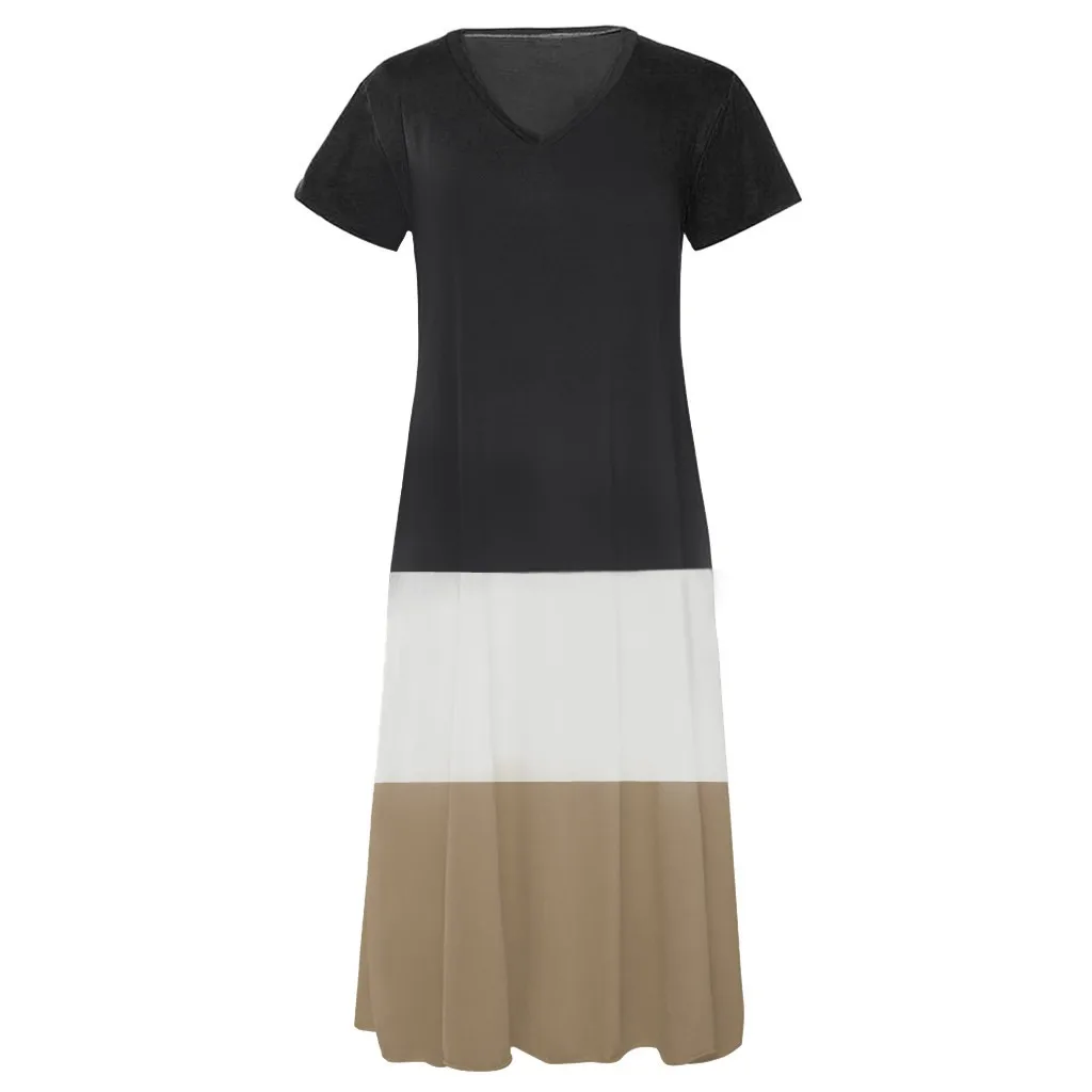 Женский сарафан Повседневный лоскутное цветное свободное v образный вырез