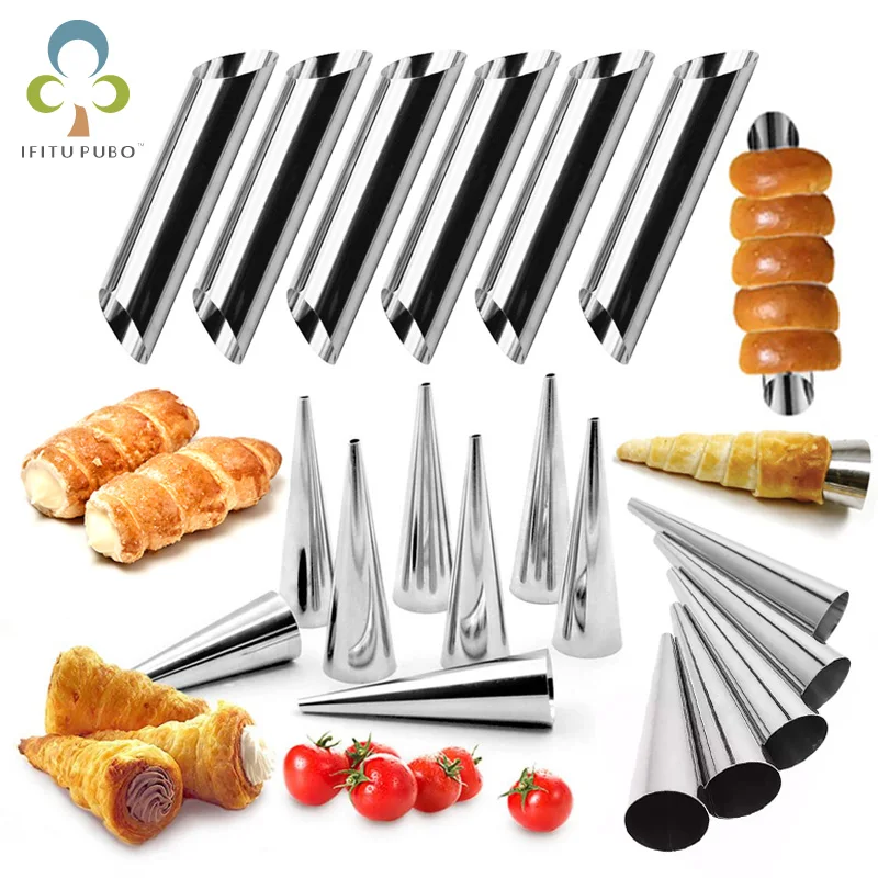 6/12/24 шт. коническая труба конус рулон прессформы спиральной формы для Круассанов