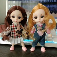 new bjd dolls 16cm 13 movable joints 3d real eye high end dress can dress up fashion nude doll children diy girl toy best gift