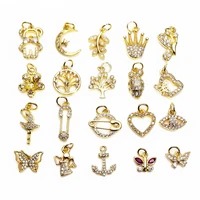 micro color zircon butterfly love heart charms pendant diy bracelet necklace magic tree bear pendant earrings accessories