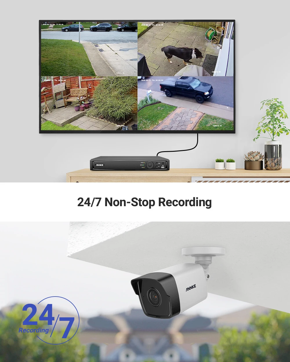 

ANNKE 16CH FHD 5MP POE Video Security System H.265+ 8MP NVR With 16X 5MP Weatherproof Surveillance POE Cameras With Audio Record