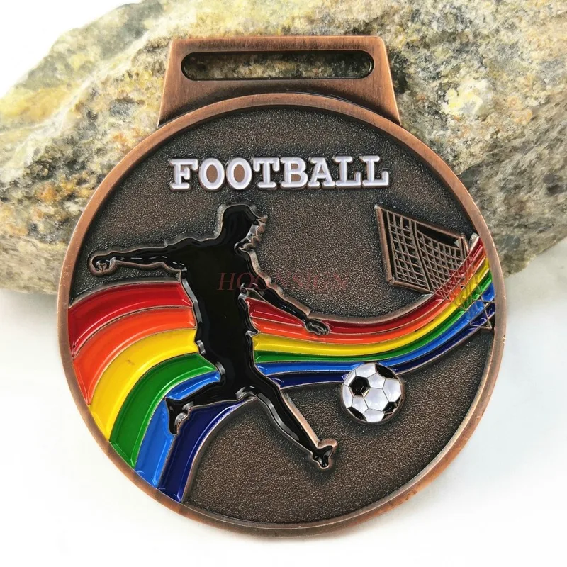 Металлический Медаль Для футбольного матча золотистый и серебристый Бронзовый