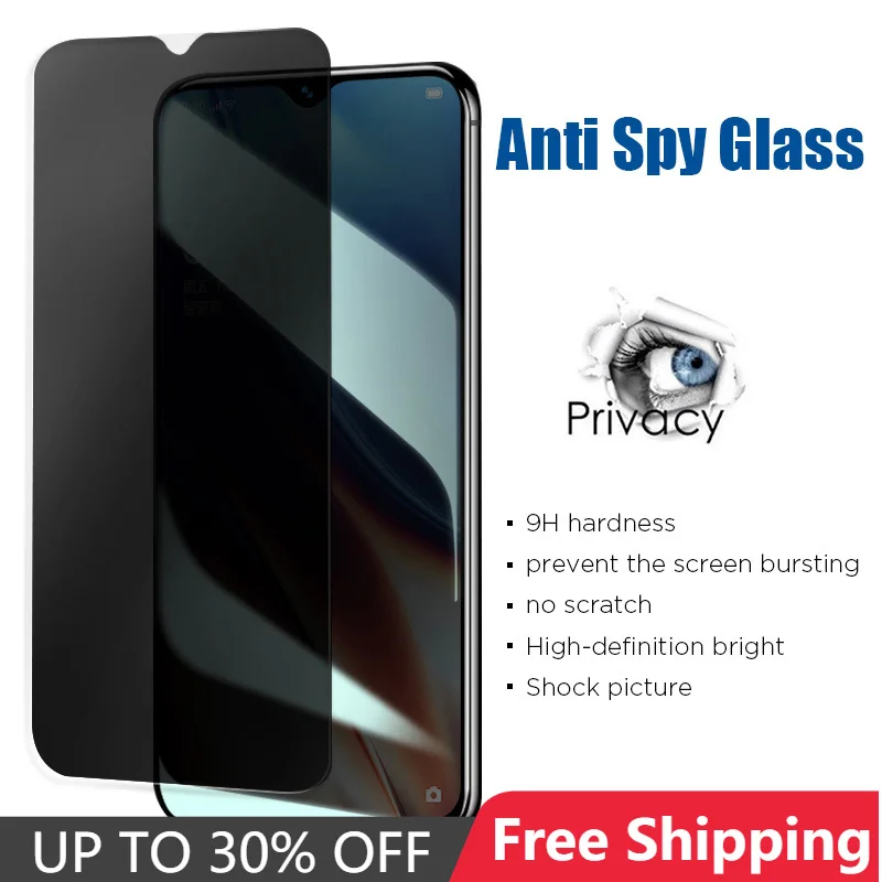 

Full Cover anti spy Tempered Glass For Realme GT 5G 7 7i 6S 6i Pro Global Privacy screen protector for Realme 5S 5i 5 3 2 pro 3i