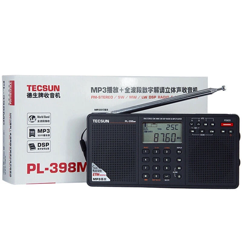Цифровой радиоприемник Tecsun PL 398MP DSP коротковолновый FM/MW/LW с ETM ATS приемник двумя
