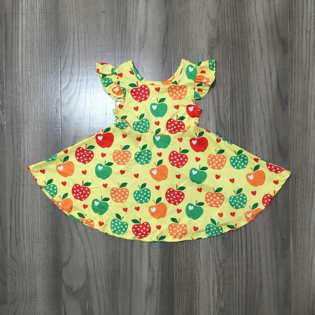 Летнее платье с надписью Apple для девочек детская одежда из молочного шелка |