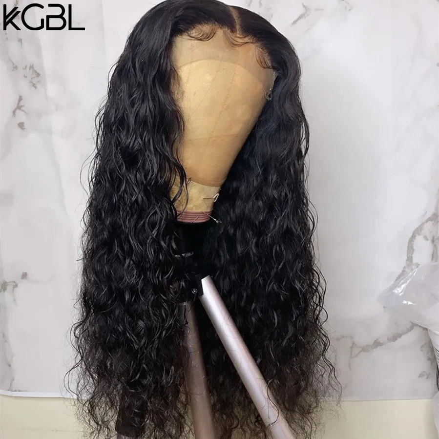 KGBL кудрявые 13*4 Кружева спереди среднего соотношения 8 ”-24” не-Remy человеческие