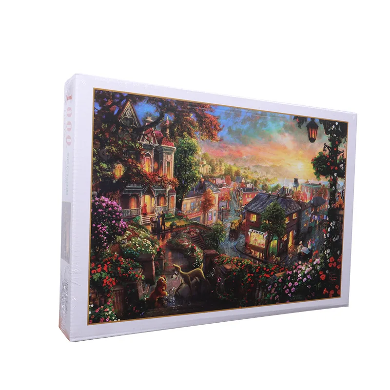 

1000 Pcs Puzzle Adult Kid Large Jigsaw Decompression Quiet Town Love Tree Game Toy Gifts for Kids/Adults Puzzle Educational Toys