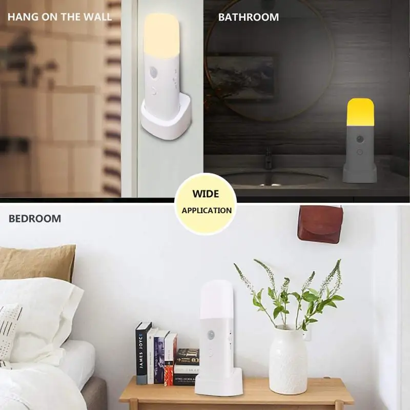 

Motion Sensor Light Indoor Dimmable LED Night Light Portable Motion Activated Night Light Rechargeable Glowing Warm 360 Light
