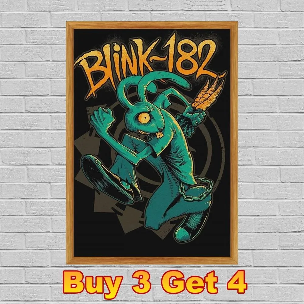 

Blink 182 Vintage Retro Rock Band Music Guitar Matte Kraft Paper Antique Poster Wall Sticker Home Decora