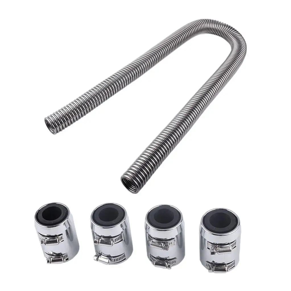 

Набор шлангов радиатора из хромированной нержавеющей стали, универсальные алюминиевые зажимные крышки 48 дюймов