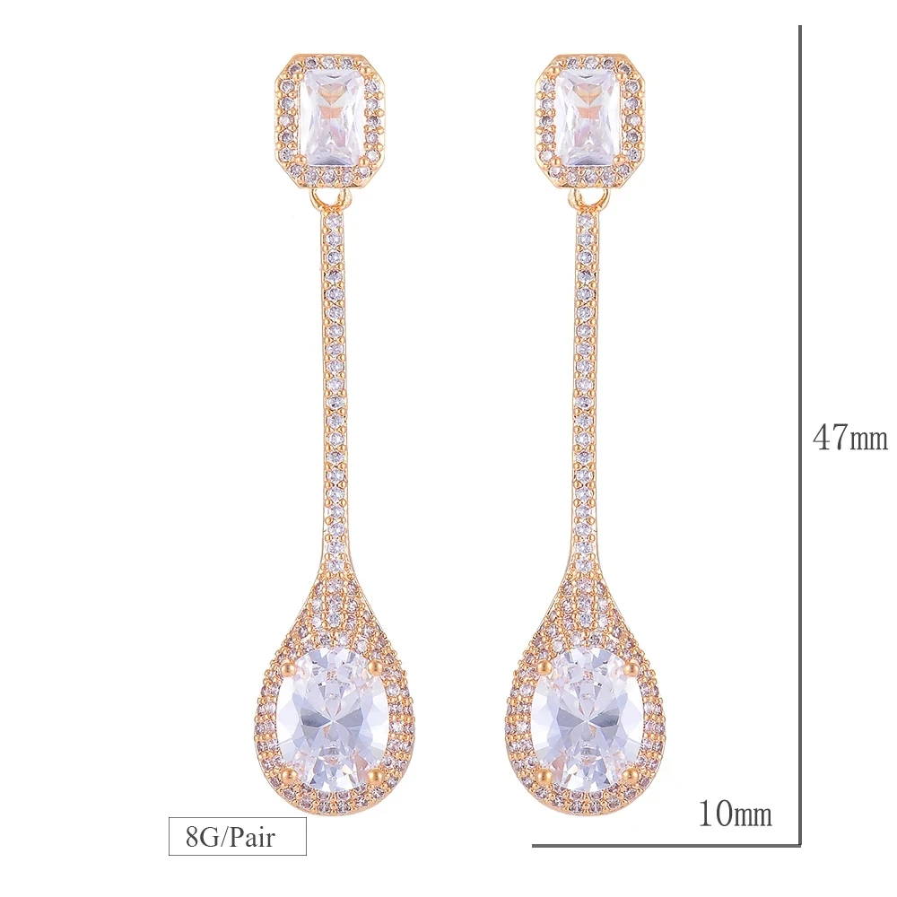 

missvikki Trendy Sweet Waterdrop Pendant Earrings for Women Bridal Wedding Party Jewelry Bohemia Style Top Quality Accessories