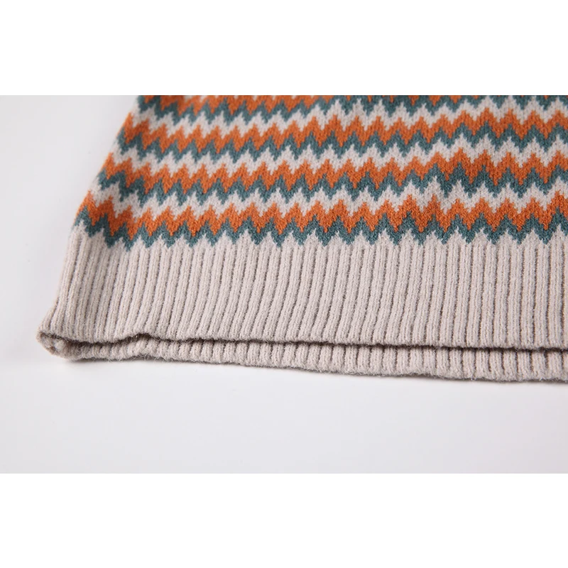 

Pullover Crewneck Knitted Vest Striped Vintage Casual E-Girl Aesthetic Waistcoat Female Y2K Ins Sleeveless Sweater Knitted Tops