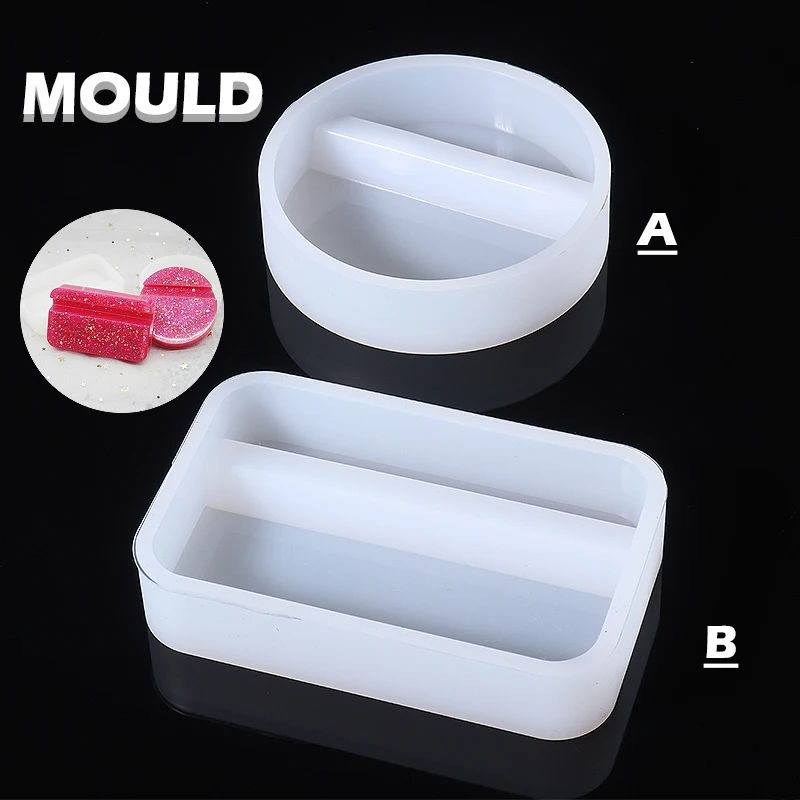 

New Clear Silicone Phone Holder Mould Glass Epoxy Resin Mobile Phone Display Stand Bracket Mould Round/Rectangle