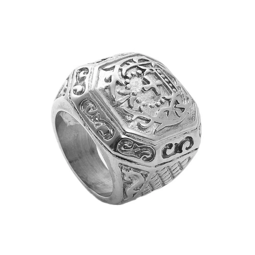 

Мужское кольцо с крестом из нержавеющей стали, 26052