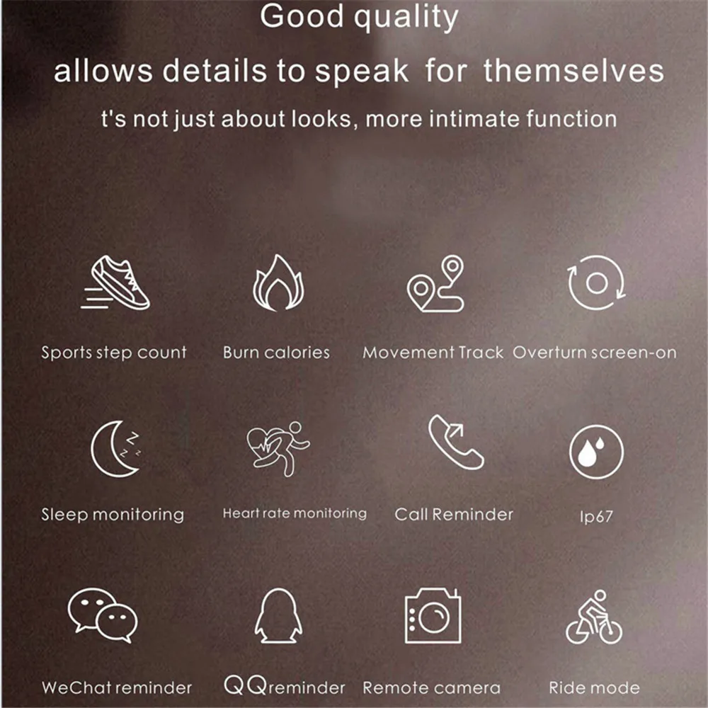 

Smart Bracelet Mens Latest Smart Band Heart Rate Monitor Pedometer Fitness Tracker Sports IP67 Waterproof Smart Wristband